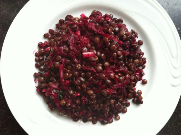 Indische linzen salade met rode bieten (LV – GV – VEG – CD)