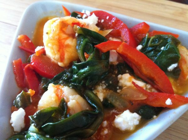 Scampi’s diabolique met feta en spinazie (GV – CD)