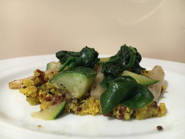 Quinoa met asperges, spinazie en courgette (GV – LV – VEG – CD)