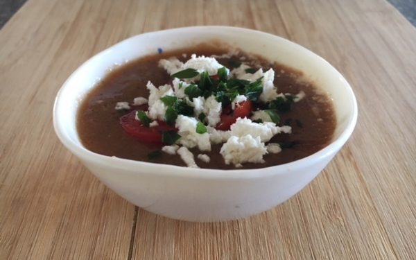 Koud soepje van komkommer, tomaat en feta (GV – VEG – CD)