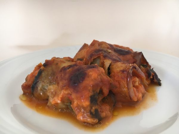 Aubergine cannelloni ricotta spinazie ( GV – VEG – CD)