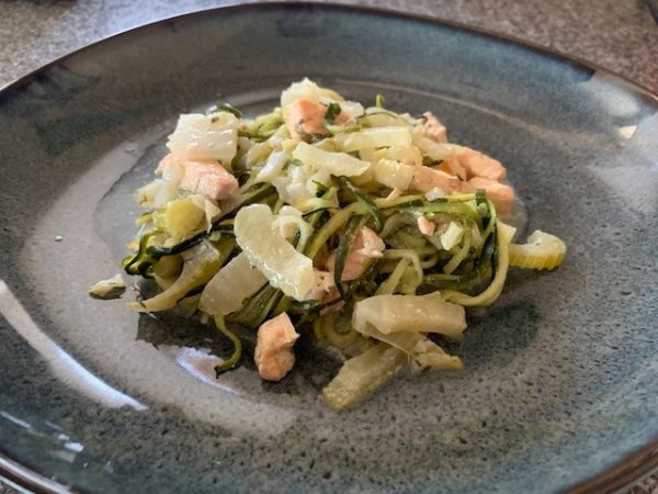Courgetti met zalm en venkel (GV – LV)