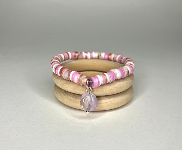 Katsuki armband roze - beige - Afbeelding 4