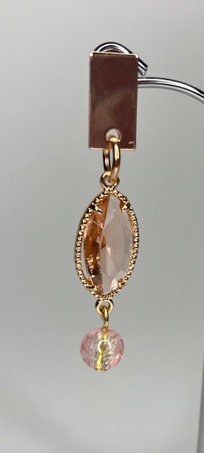 Glasfacet rosegold oorringen - Afbeelding 3