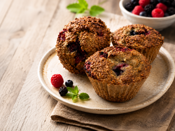 Quinoa/havermuffins met bosvruchten